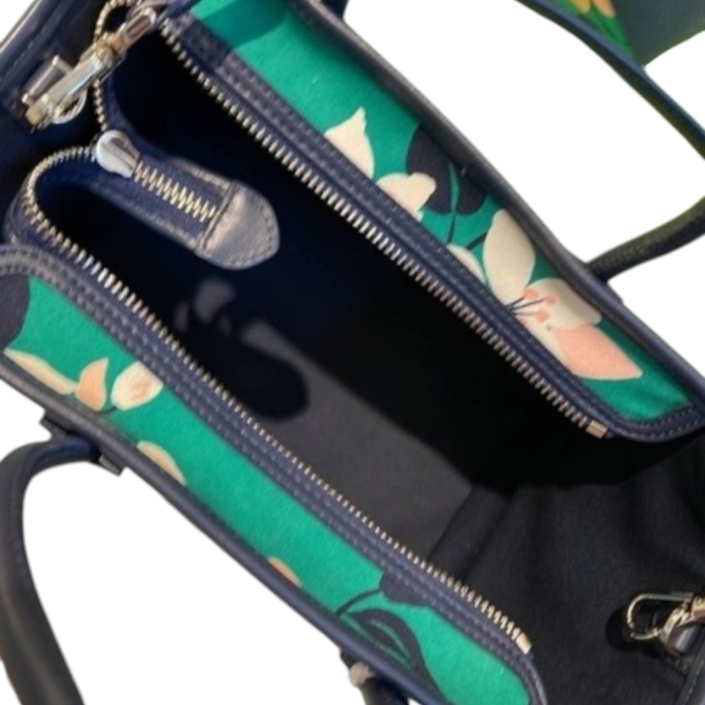 Kate Spade ♠️ Lily Blooms Green flower print Multi Sm Tote Crossbody Bag purse - Picture 6 of 8